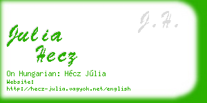 julia hecz business card