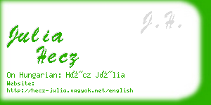 julia hecz business card
